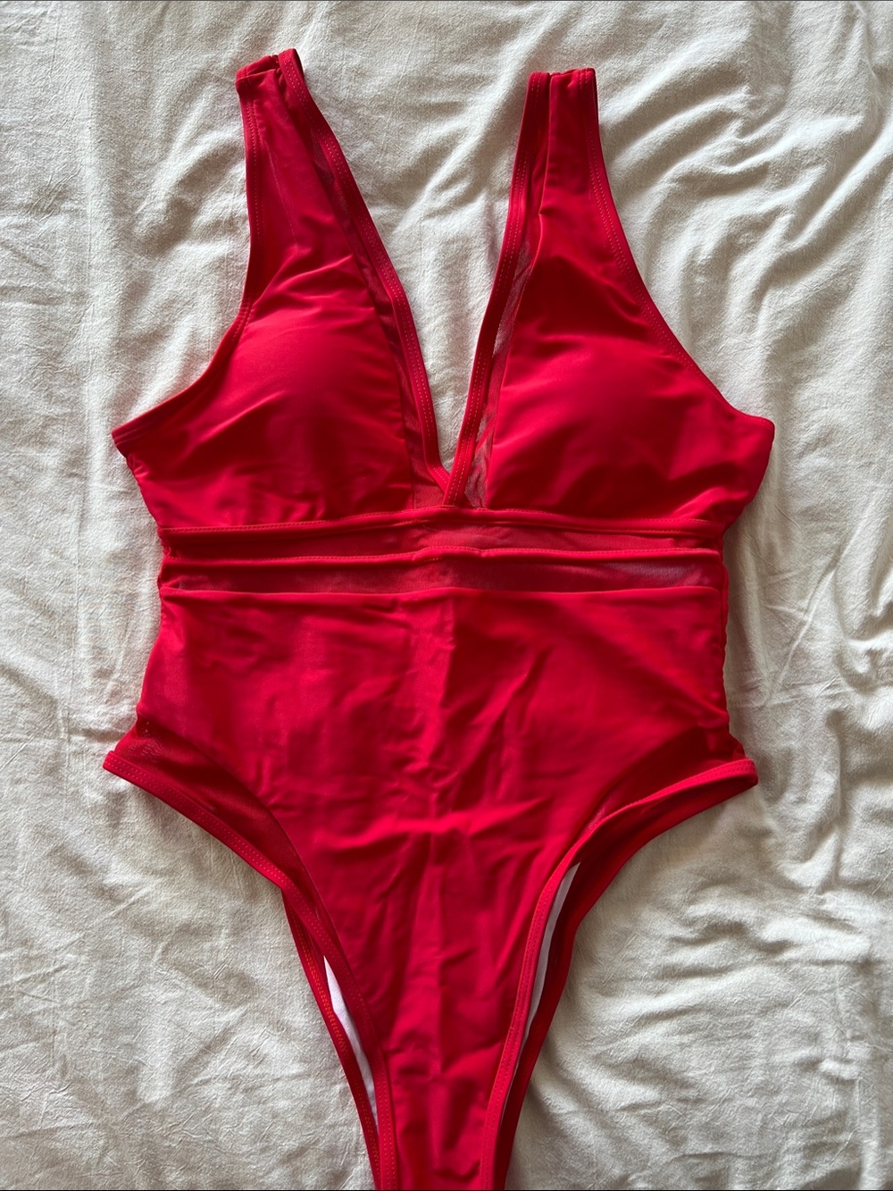 Classic Red One-Piece Swimsuit - Brand Unspecified
M fits L